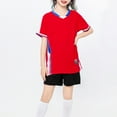 thumbnail image 2 of Boys Soccer Outfits Short Sleeve T-Shirt and Shorts Kids Sports Training Football Athletic Tracksuit Clothes, 2 of 4
