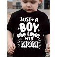 thumbnail image 1 of New Children's "Boy Love Mom" Fashion Letter Print T-shirt, Spring and Summer Casual Personalized Print Short Sleeve Parent-Child Clothing, 1 of 6