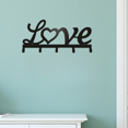 thumbnail image 4 of IVV Floating Metal Wall-Mounted Key Holder Rack, Dual Installation (Screw & Adhesive), Black Minimalist Design with 5 Hooks for Home & Office Organization, “Love” Script Accent, 4 of 6
