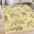 thumbnail image 1 of Jurassic Decorative Rug, Arrangement of Various Dinosaurs Illustrations Skeleton Biology Historic, Quality Carpet for Bedroom Dorm and Living Room, 6 Sizes, Pale Yellow, by Ambesonne, 1 of 4