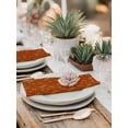 thumbnail image 5 of Burnt Orange Fall Cloth Napkins Set of 4 Reusable Dinner Napkins, Thanksgiving Autumn Leaves Elegant Pastoral Cocktail Napkin Washable Table Napkins for Wedding/Holiday Party/Baby Shower 20"x20", 5 of 7