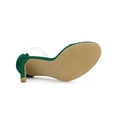 thumbnail image 5 of BLISSFUL STEP Women's Clear Ankle Strap Stiletto Heel Sandals Emerald Green 10, 5 of 6