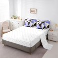 thumbnail image 5 of Homewish Modern Abstract Geometric 7-Piece Twin Bedding Sets,Purple White Black Bedding Comforter Set,Triangle Plaid Print Sheet Sets For Men Women,Breathable Home Decor Reversible, 5 of 8