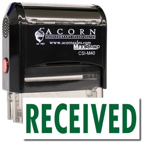 Large Self-Inking Received Stamp with Brown Ink