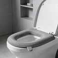 thumbnail image 4 of Universal Fit Toilet Seat Cushion, Soft Padded Cover with Handle, Washable Quick-Dry EVA, Non-Slip for U/V/O/Square Toilet Seats, Gray, 4 of 5