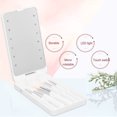 thumbnail image 3 of Makeup Brush Organizer Mirror, Portable Mirrored LED Lighted Makeup Mirror with Brush Storage Box, Compact LED Makeup Mirror with Rechargeable Battery for Travel, 3 of 8