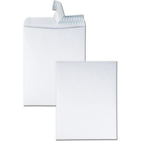 Quality Park Redi-Strip Plain Catalog Envelopes Catalog - #15 1/2 - 12" Width x 15 1/2" Length - 28 lb - Peel & Seal - Wove - 100 / Box - White