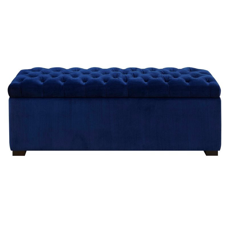 Bowery Hill On Tufted Velvet, Bed Storage Bench Blue
