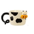 thumbnail image 1 of Bonita taza de cerámica con forma de vaca, 350 ml, con mango 3D con cabeza de vaca, 1 of 1