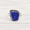 thumbnail image 3 of Natural Lapis Lazuli Ring, Rough Lapis Lazuli Ring, Afghani Lapis, Bohemian Ring, 925 Sterling Silver, Womens Ring, Christmas, Thanksgiving, Handmade, Statement Jewelry, Rough Gemstone Jewelry, 3 of 5