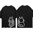 thumbnail image 4 of Bibifish Womens Oversized T-Shirts Crew Neck Short Sleeve Cute Cat Print Graphic Tshirt Casual Outings Holiday Weekend Daily Wear Tees, 4 of 4