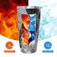 thumbnail image 6 of Picia Abstract Geometric Hummingbird Pattern 20 oz Tumbler Stainless Steel Vacuum Insulated Coffee Ice Cup Double Wall Travel Flask Dual Lid Water Bottle, Eco-friendly Car Cup, 6 of 8