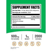 BulkSupplements Berberine HCl Powder - 500mg per Serving - 1 Kilogram (2.2 lbs) - 2000 Servings