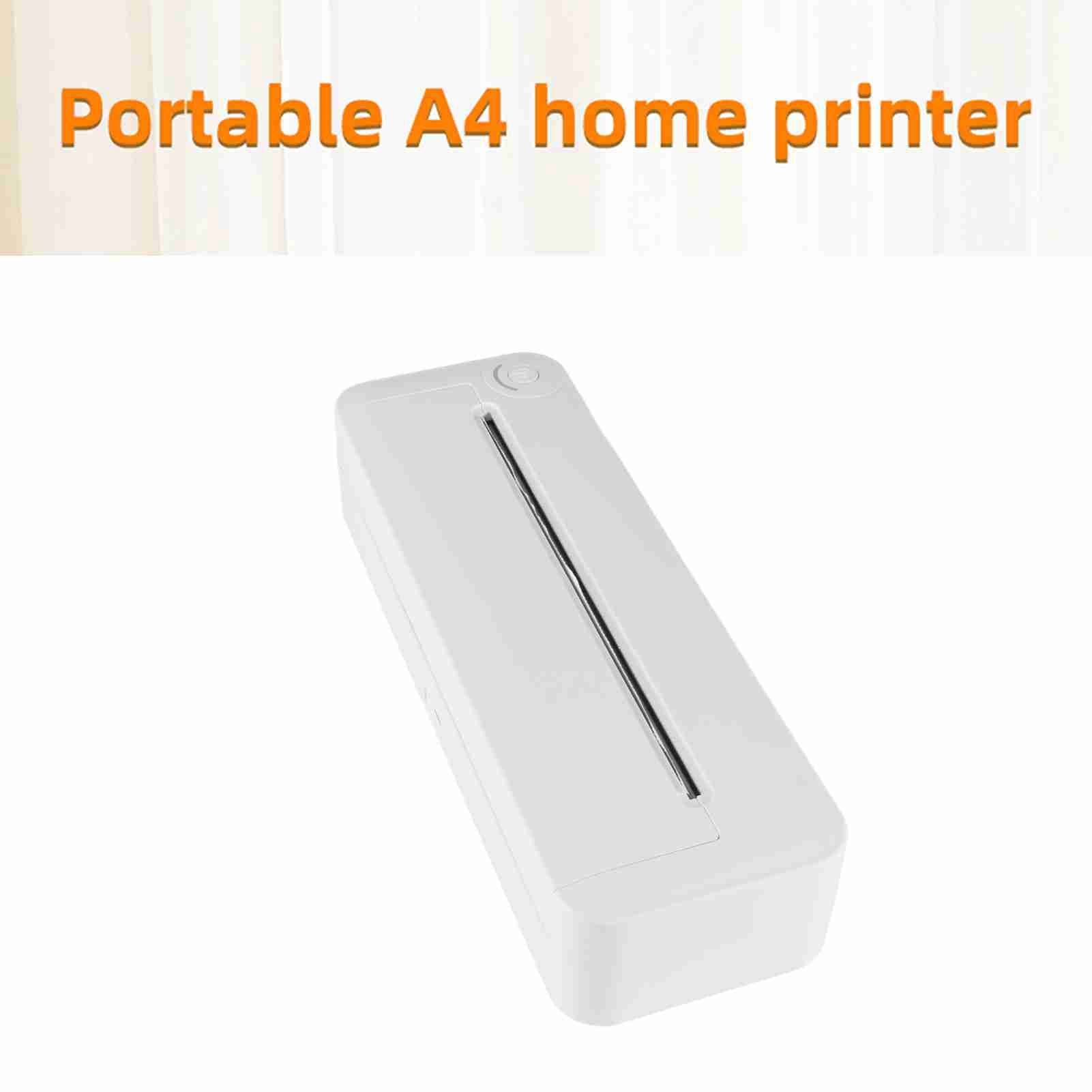 A4 Portable Paper Printer Thermal Printing Wireless BT Connect Compatible With IOS And  Mobile Photo Printer Support 210mm Wide For Outdoor Travel Home Office Printing