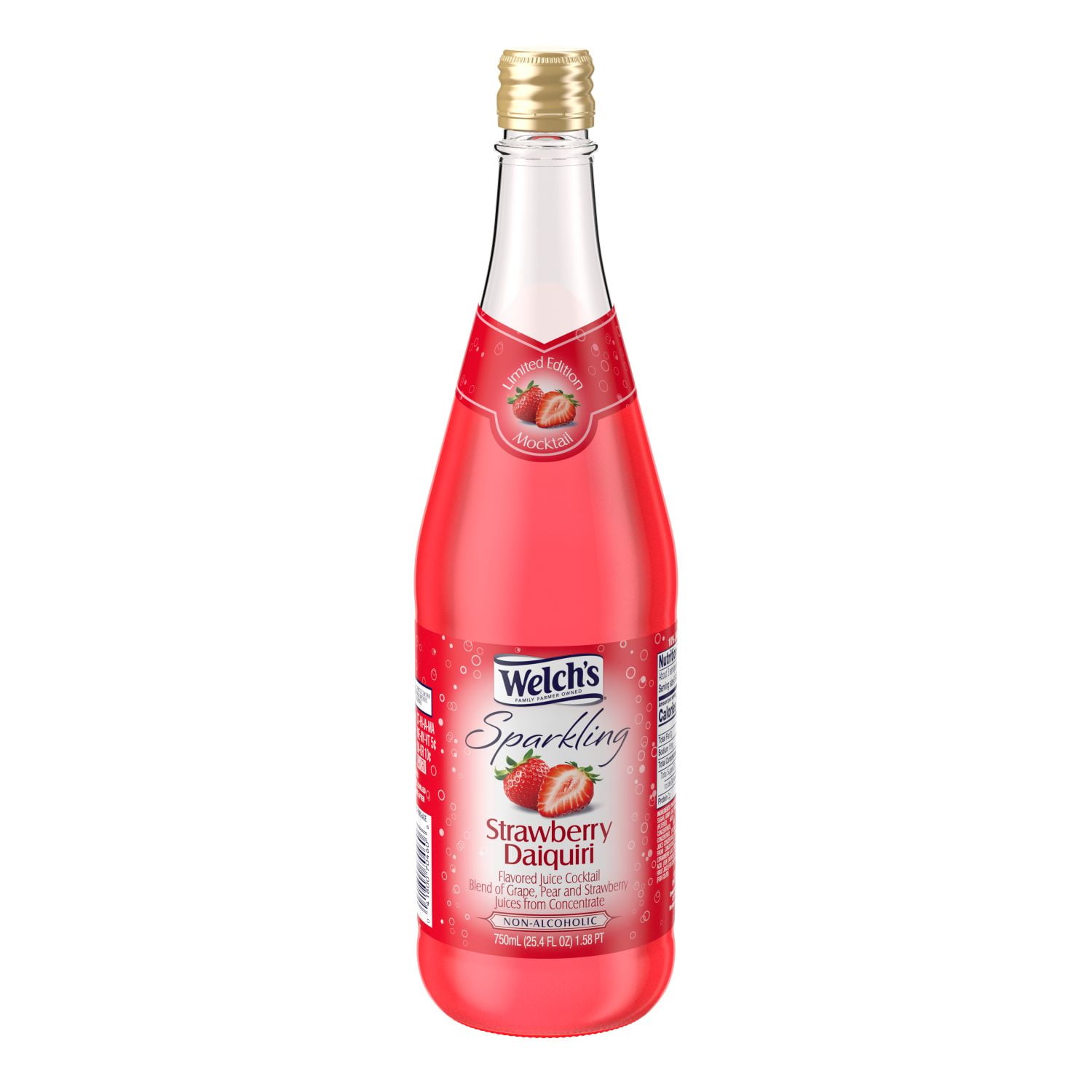Welch's Non-Alcoholic Sparkling Strawberry Daiquiri Juice Cocktail, 25.4 fl oz Bottle