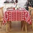 thumbnail image 3 of Christmas Tablecloth, Xmas Tree Deer Print Waterproof Table Cloth Holiday Decor, 3 of 7