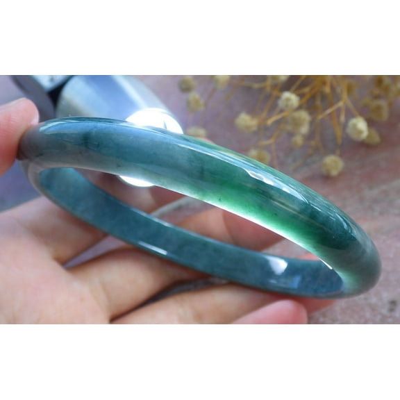 Green Natural A JADE Jadeite Bangle Bracelet 65 mm 678160 TN