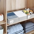 thumbnail image 5 of DIMJ Closet Storage bins, Fabric Collapsible Closet Organizer and Storage Cube Bins with Handle for Bathroom Bedroom Office Shelf, Trapezoid Clothes Organizer Toy Box, 3 Pack Blended Medium, 5 of 7