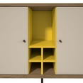 thumbnail image 5 of Joy 4-Bottle Wine Buffet Stand in Yellow and Off White, 5 of 9