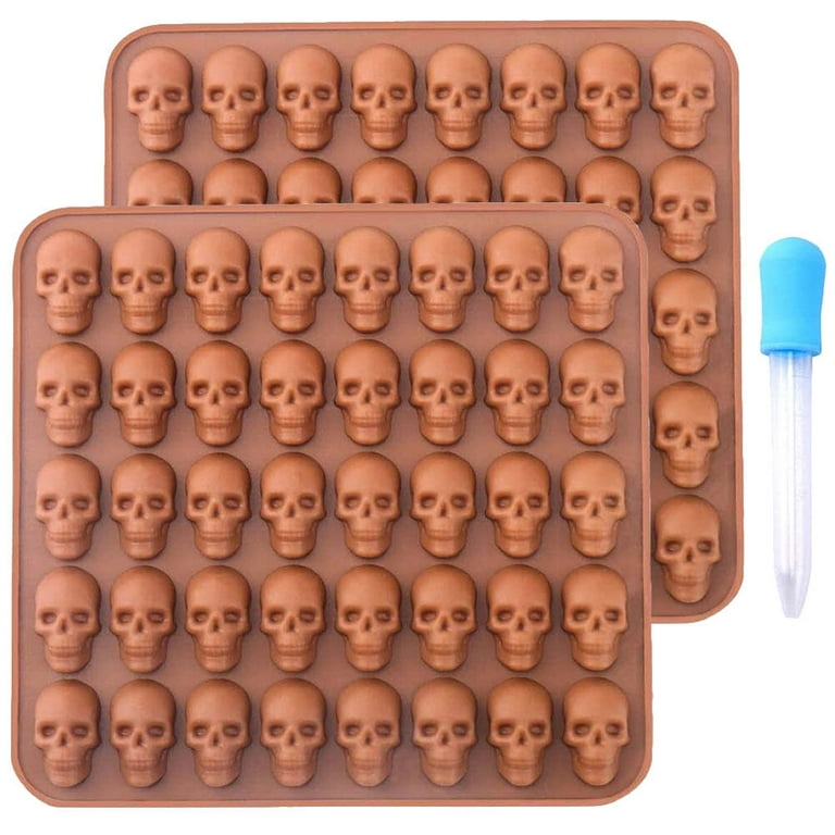 Halloween Candy Molds, Skull Skeleton Molds Silicone With Dropper