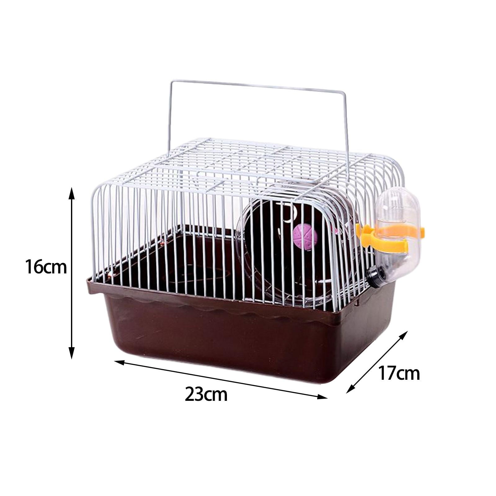 Bvdfgk Hamster Cage Small Accessories Dish Supplies Water Bottle Pet Cage Carrying Case Brown