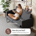thumbnail image 6 of LAZZO 51" Loveseat Sofa, 2 Seater Small Space Couch with USB Charging Port & Side Pocket for Bedroom Office, Black, 6 of 8
