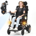 thumbnail image 1 of Bangeran Pegasus Compact Electric Wheelchair for Special Needs, Flat-Free 4 Wheels for All-Terrain, Turn Signals & Remote, 47lb, Black Orange, 1 of 11
