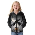 thumbnail image 3 of Xixirimido Ghost Moon Spider Web Pattern Hoodies for Girls Boys Zip Up Hoodie Sweatshirt Teen Lightweight Fall Winter Jacket Casual Long Sleeve Pullover Top for Halloween for 6-8 Years, 3 of 8
