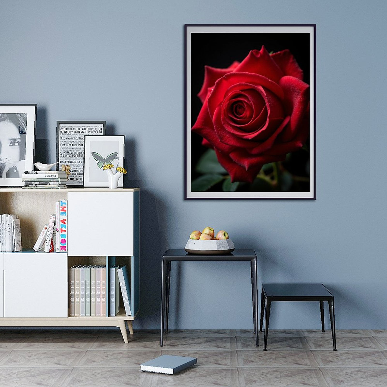 Diamond Art Kit for Adults, Red Rose Close Up Petals Bloom Diamond Painting for Adults Beginners, DIY Diamond Art Painting Kits, 5D Diamond Painting Crafts for Home Decor 12x16 Frameless