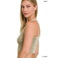 thumbnail image 2 of Zenana Women's Washed Ribbed Seamless High Neck Nylon Cropped Racer Back Tank Top, 2 of 3
