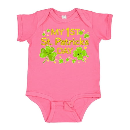 

Inktastic My First St. Patricks Day-cute Smiling Clovers Gift Baby Boy or Baby Girl Bodysuit