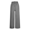 thumbnail image 3 of Patlollav Womens Casual Wide Leg Pants Flowy Adjustable Tie Knot Elastic Waist Trousers with Pockets, 3 of 6