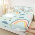 thumbnail image 3 of Homewish Cute Rainbow Full Size Sheets,Lovely Stars Print Bed Sheets,Fairy Tale Theme Sheet Sets For Girl Boys,Ultra Soft Home Decor,4 Pieces, 3 of 7