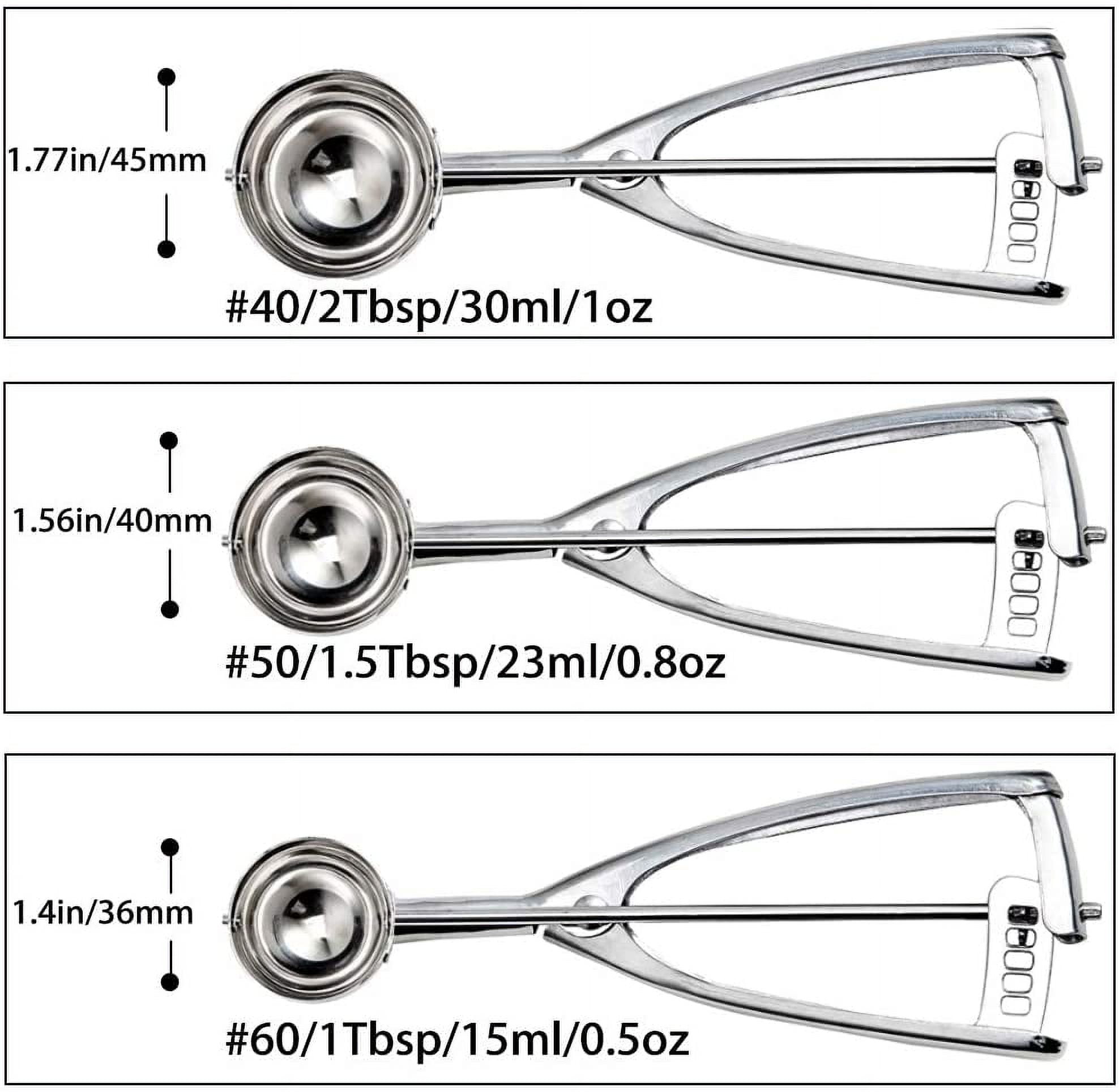 Cookie Scoop Set, Small\\/1 Tbsp, Medium\\/1.5 Tbsp, Large\\/2 Tbsp, Cookie  Scoops for Baking Set of 3, Cookie Dough Scoop 