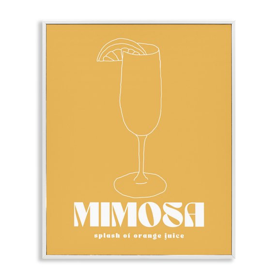 Stupell Industries Modern Mimosa Splash of OJ White Framed Giclee Art, 11 x 14, by House of Lulu