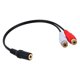 thumbnail image 1 of Gold Plated 3.5mm Female to 2 Female Jacks Stereo Adapter Audio Splitter RCA (15cm), 1 of 4