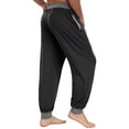 thumbnail image 5 of GIRUNS Men's Pajama Pants Soft Casual Sleep Pants With Pockets Elastic Waistband Sleepwear Pants With Drawstring PJ Black L, 5 of 6