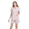 thumbnail image 2 of GLOBAL Womens Pajama Set Short Sleeve PJs for Women cotton Pajamas Summer Sleepwear, 2-Piece, Sizes S to 3X, 2 of 6