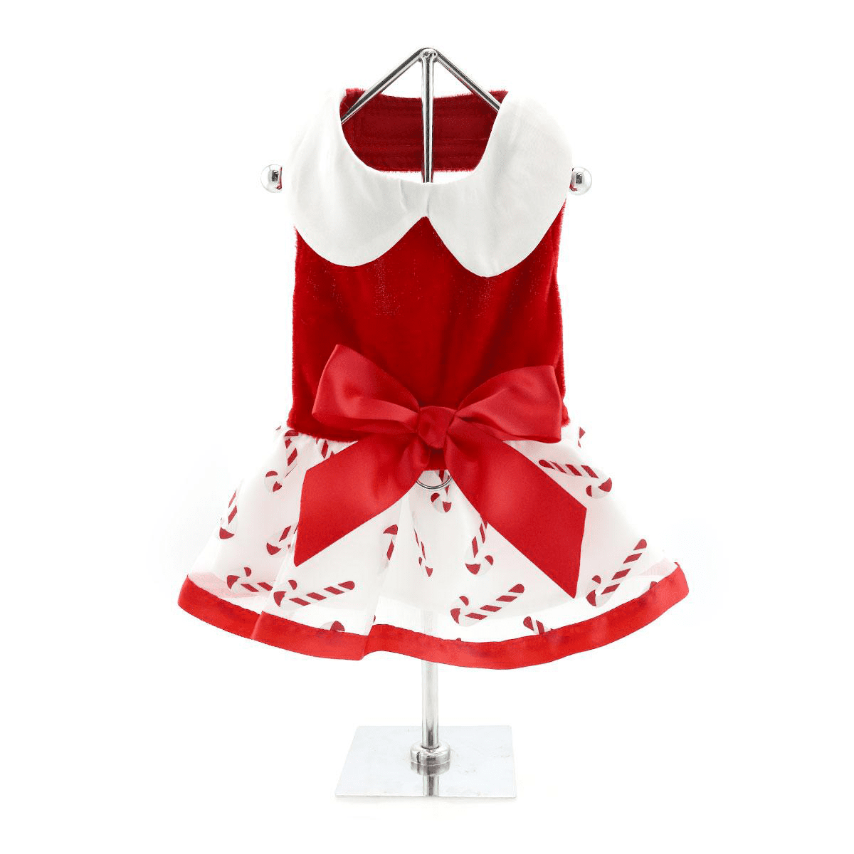 Holiday Dog Harness Dress by Doggie Design - Candy Canes - X-Small