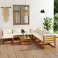 thumbnail image 1 of vidaXL 9 Piece Garden Lounge Set with Cushion Cream Solid Acacia Wood, 1 of 5