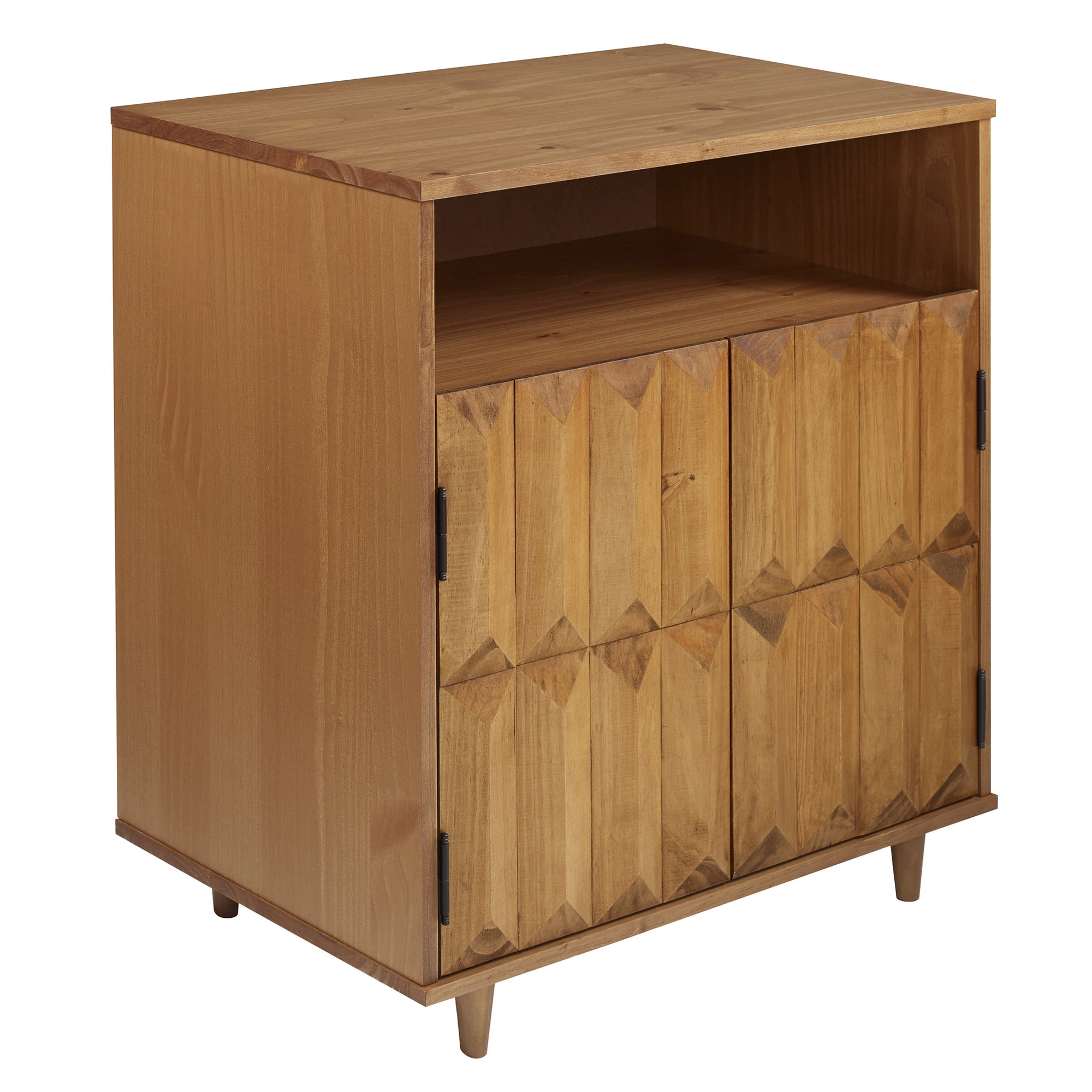 Manor Park Modern Boho Wood Detailed Accent Cabinet, Caramel