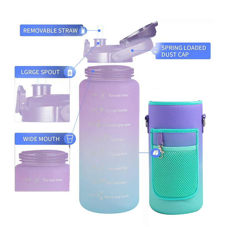 XBOTTLE Half Gallon Water Bottle with Infuser, BPA Free 84oz Large Water Bottle  Dishwasher Safe Hydration with Motivational Time Mark Le