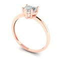 thumbnail image 2 of Solitaire Engagement Ring for Women - 1.25ct Simulated Diamond in 14K Rose Gold Promise Ring, 2 of 6