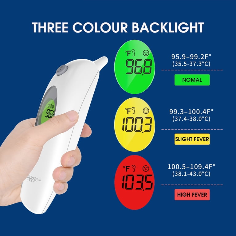 Equate Infrared Ear Thermometer, 3-Color Backlight photo 3