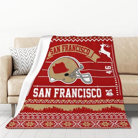 Football Blanket,Christmas Throw Blanket,Sports Flannel Throw Blanket,Football Style Travel Blanket Men Women Fans 50x60