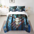 thumbnail image 2 of jejeloiu Retro Bull Skull 7-Piece Twin Bedding Sets,Rustic Farmhouse Hunting Bedding Comforter Set,Blue Black Sheet Sets For Boys Kids,Breathable Home Decor Reversible, 2 of 8