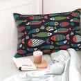 thumbnail image 4 of Balery Hand Drawn Colorful Fishes Funda de Cojín Estampada, Regalos para Mujeres, Regalos de Amor para Ella, Regalos para Novia o Esposa, Funda de Almohada-16"x24", 4 of 6