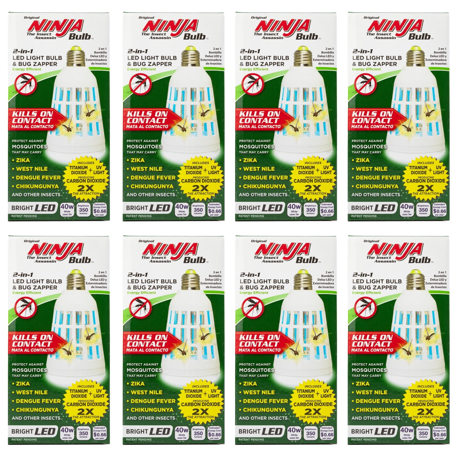 Clear Innovation Set of 8 Ninja Insect Assassin 2-in-1 LED