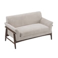 thumbnail image 4 of Flared Arm Loveseat Almond & Walnut Finish Modern Style, 4 of 8