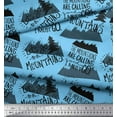 thumbnail image 3 of Soimoi Blue Viscose Chiffon Fabric Mountains & Text Print Fabric by the Yard 42 Inch Wide, 3 of 3
